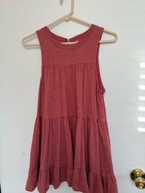 By Anthropologie Georgia Mauve-Pink Sleeveless Tiered Tunic Top